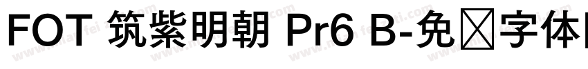 FOT 筑紫明朝 Pr6 B字体转换